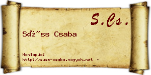Süss Csaba névjegykártya
